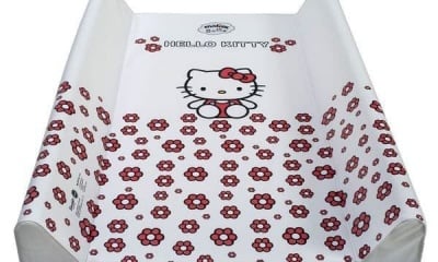 Мека подложка за повиване 50х70 Hello Kitty-бял