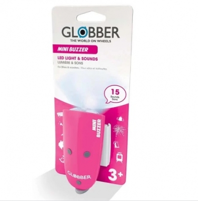 Globber-фенерче с 15 мелодии за тротинетка и велосипед-розово