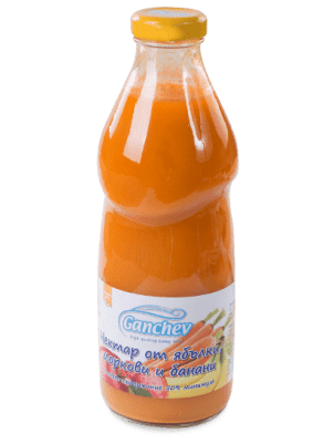 Ganchev-нектар ябълки морков и банан 750ml