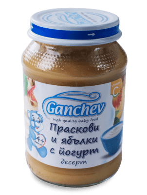 Ganchev-десерт праскови и ябълки с йогурт 4м+190гр
