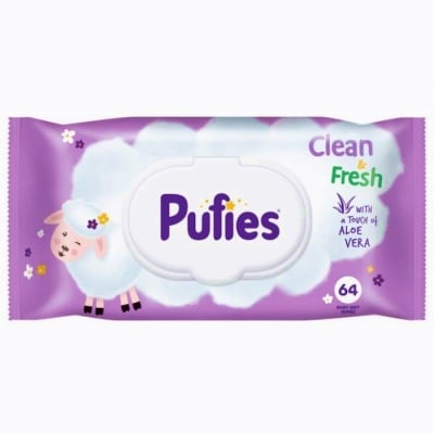 Pufies-Мокри кърпи Clean&fresh 64бр с капак