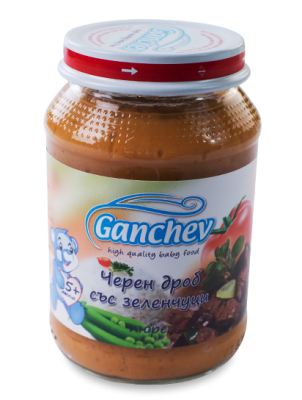 Ganchev-пюре от черен дроб със зеленчуци 4м+ 190гр