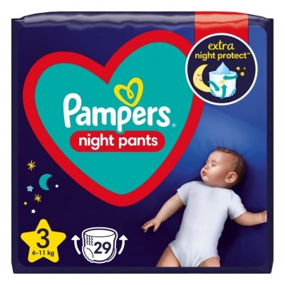 Pampers Night еднократни гащи Midi3 6-11кг 29бр