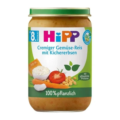 HIPP БИО Зеленчуци с ориз и нахут 8м. 220гр.