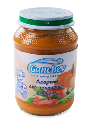 Ganchev-пюре асорти от зеленчуци с масло 4м+190гр