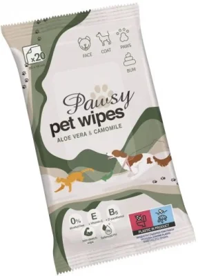 PAWSY PET WIPES Влажни кърпи за домашни любимци 20 бр. 