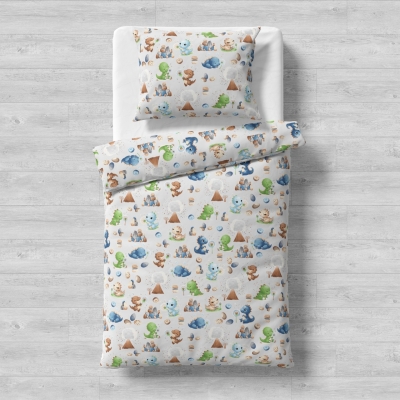 Galix-детски спален комплект Дино 2 3 части, сив