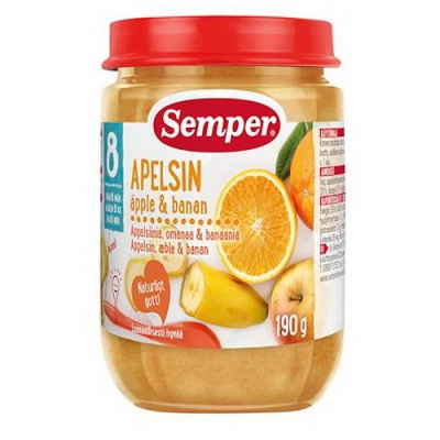 Semper Портокали, ябълки и банани 8м. 190г