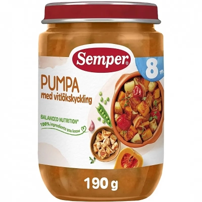 Semper Тиква с чесново пиле 8м 190г