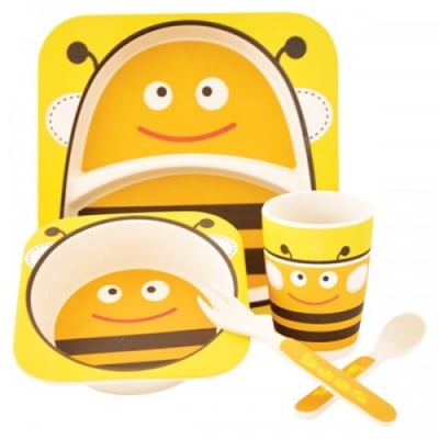 Бамбуков комплект за хранене Пчеличка 5ч