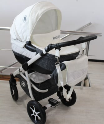 Gusio-Бебешка количка 2в1 Maseratti цвят:бяло с графит