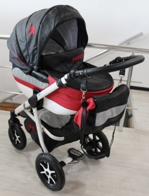 Gusio-Бебешка количка 2в1 Maseratti цвят:черна еко кожа