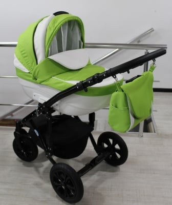 Gusio-Бебешка количка 3в1 Florencja цвят: зелено с бяло