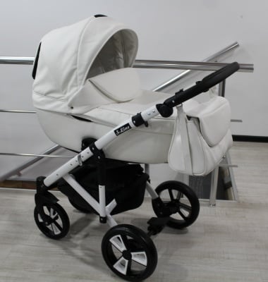 Gusio-Бебешка количка 3в1 Gusio S-line Eco цвят:бял