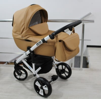 Gusio-Бебешка количка 3в1 Gusio S-line Eco цвят:капучино