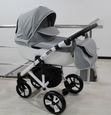 Gusio-Бебешка количка 3в1 Gusio S-line цвят:сив лен