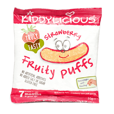 Kiddylicious-Царевични пръчици ягода 7м+