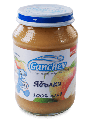 Ganchev-100% плод пюре от ябълки 4м+ 190гр