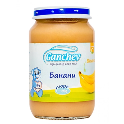 GANCHEV Пюре от банани 4м. 190г