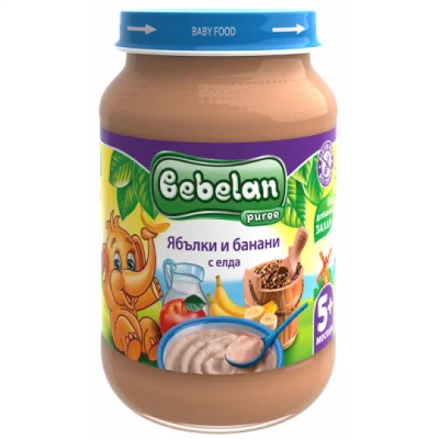 BEBELAN Млечна каша ябълки и банани с елда 5м. 190г