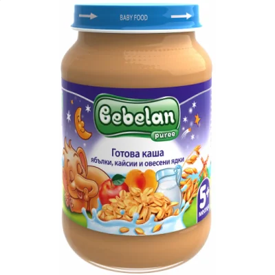 BEBELAN Млечна каша ябълки, кайсии и овесени ядки 5м. 190г