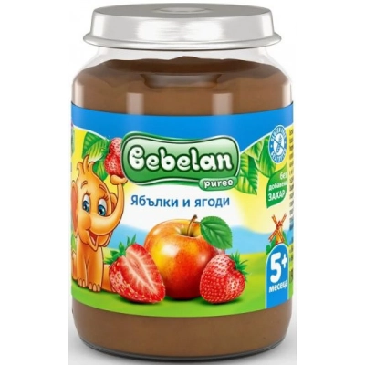 BEBELAN Ябълки и ягоди 5м. 190г