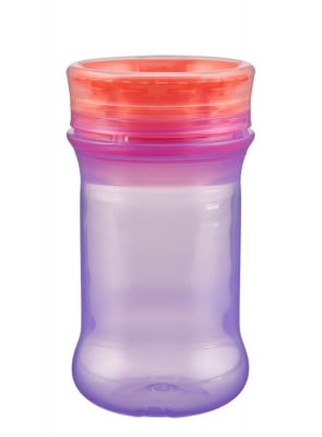 Неразливаща се чаша с мек силиконов ръб за отпиване 360° Лилава Vital Baby