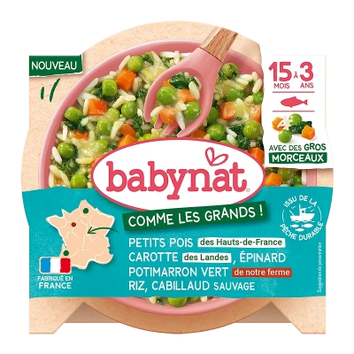 Babynat БИО Меню Зеленчуци с Треска 15м. купичка 200г Био 