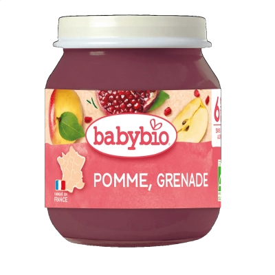 Babybio БИО Плодово пюре Ябълка и НАР 6м. 130г