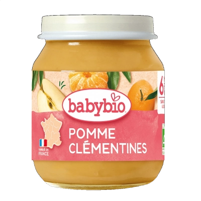 Babybio пюре Ябълки и клементини 6м. 130г