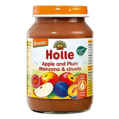 HOLLE БИО Ябълка и слива 6м. 190г
