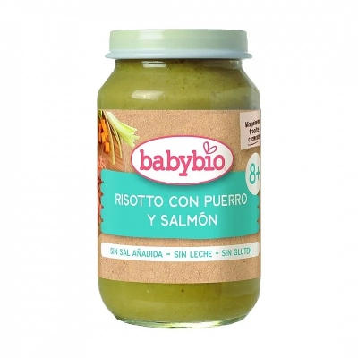 Babybio БИО Зеленчуково пюре Сьомга и Ориз 8м. 200г 