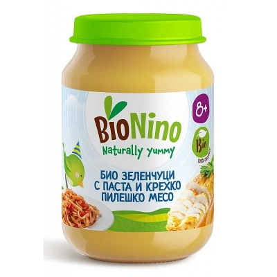 BioNino БИО Пюре Паста с пилешко месо 8м. 190г 