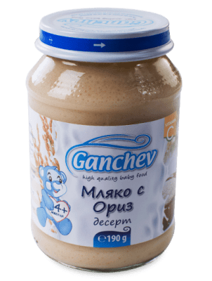 Ganchev-десерт мляко с ориз 4м+190гр