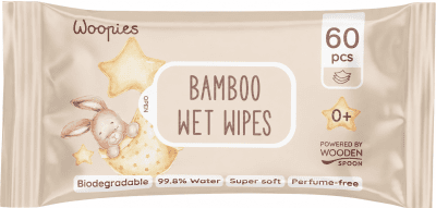 Мокри кърпички Woopies Bamboo 60бр