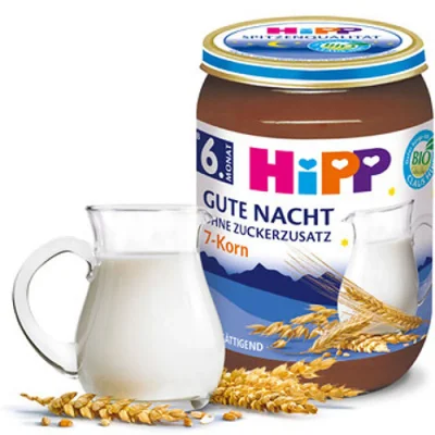 HiPP БИО Млечна каша "Лека нощ" 7 зърна 6м. 190г