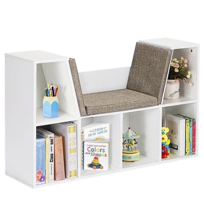 Детски комплект 3в1-етажерка, библиотека и пейка