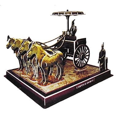 3D пъзел  Bronze chariots horses 64 части