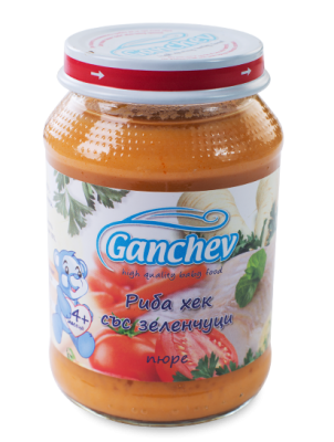 Ganchev-пюре от риба хек със зеленчуци 4м+ 190гр