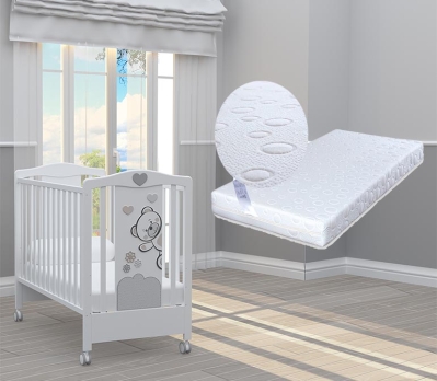 Бебешко креватче Fiori grigio+ ПОДАРЪК матрак Primavera Baby Luxe