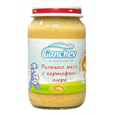 Ganchev Пилешко месо с картофено пюре 4м. 190г
