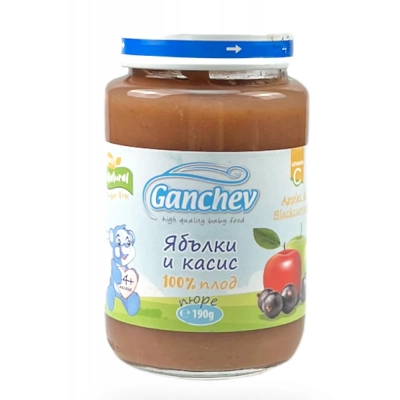 GANCHEV Пюре Ябълки и касис 4м. 190г