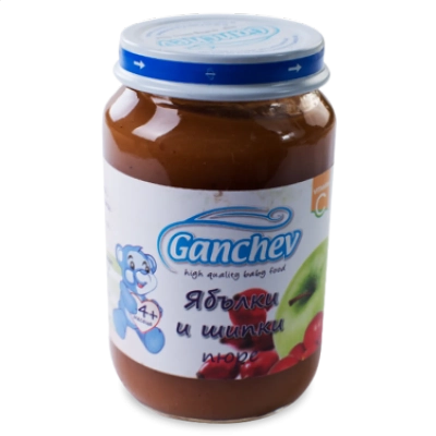 GANCHEV Пюре от ябълки и шипка 4м. 190г