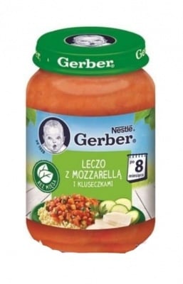 Gerber-задушени зеленчуци с моцарела и паста 8м+ 190гр