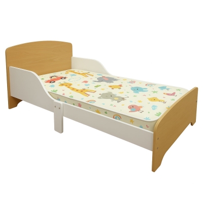 Детско Дървено Легло със Защита и Подматрачна Рамка 140/70 см – GINGER HOME