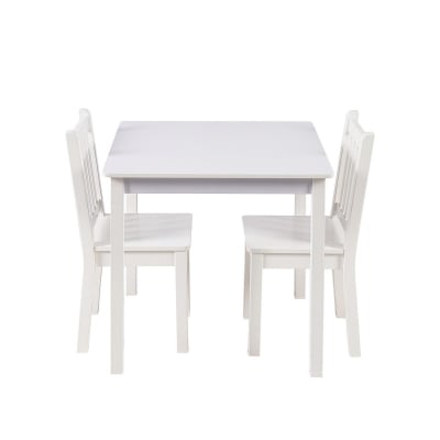 Детска дървена маса с 2 столчета бяла