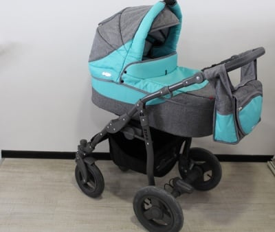 Adbor-Бебешка количка 2в1 Zipp цвят:графит и тюркоаз