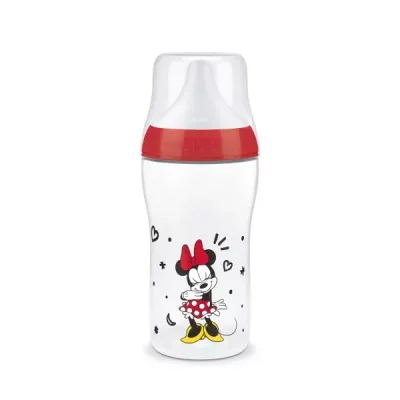 NUK Perfect Match Шише РР 260мл. със силиконов биберон за хранене M, 3+ мес. Мини, червено