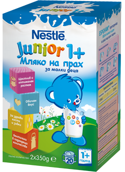 Nestle junior1 млечна напитка с натурален вкус 1г+ 2х350гр