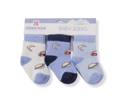 Бебешки памучни термо чорапи SKY BLUE 6-12 месеца